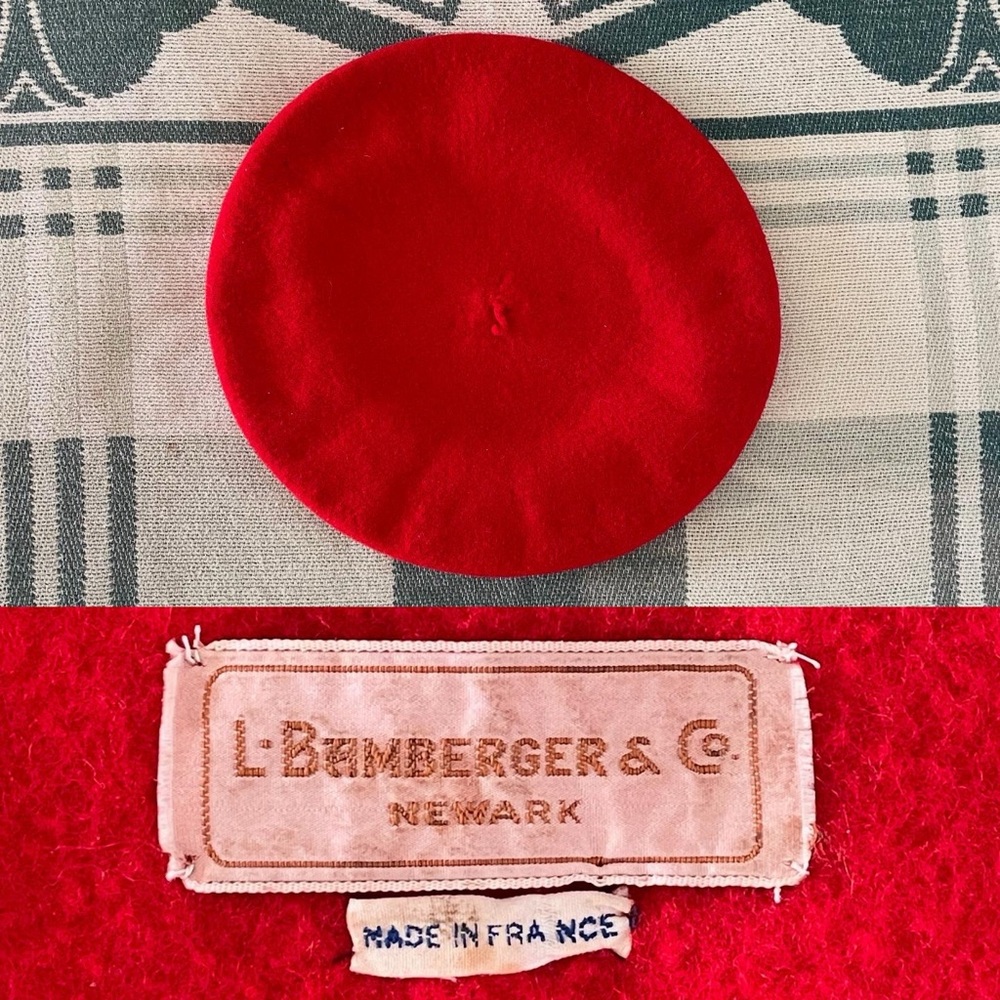 1920s red beret from L. Bamberger & Co!